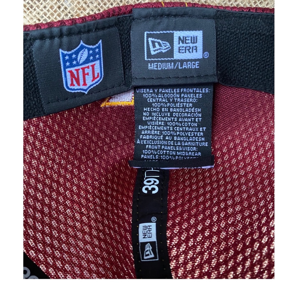 New Era Washington Commanders 39THIRTY Stretch Fit Hat Burgundy Gold NFL M/L - Picture 6 of 6